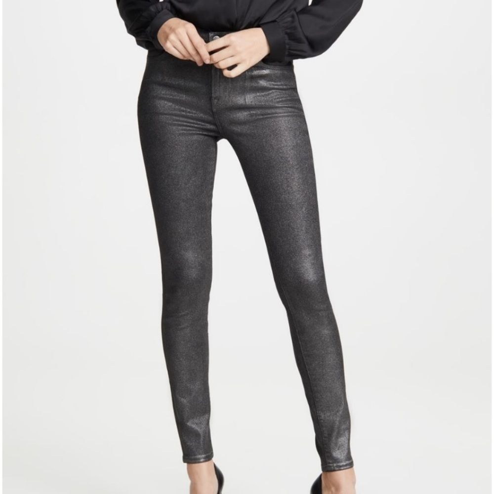 J brand maria high rise skinny silver lament denim pants size 27 new with tags